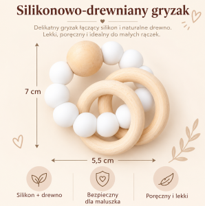 silikonowy gryzak biały poony.png