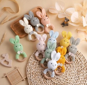 Gryzak na ząbkowanie dla dziewczynki różowy króliczek + pudełko prezentowe - poony