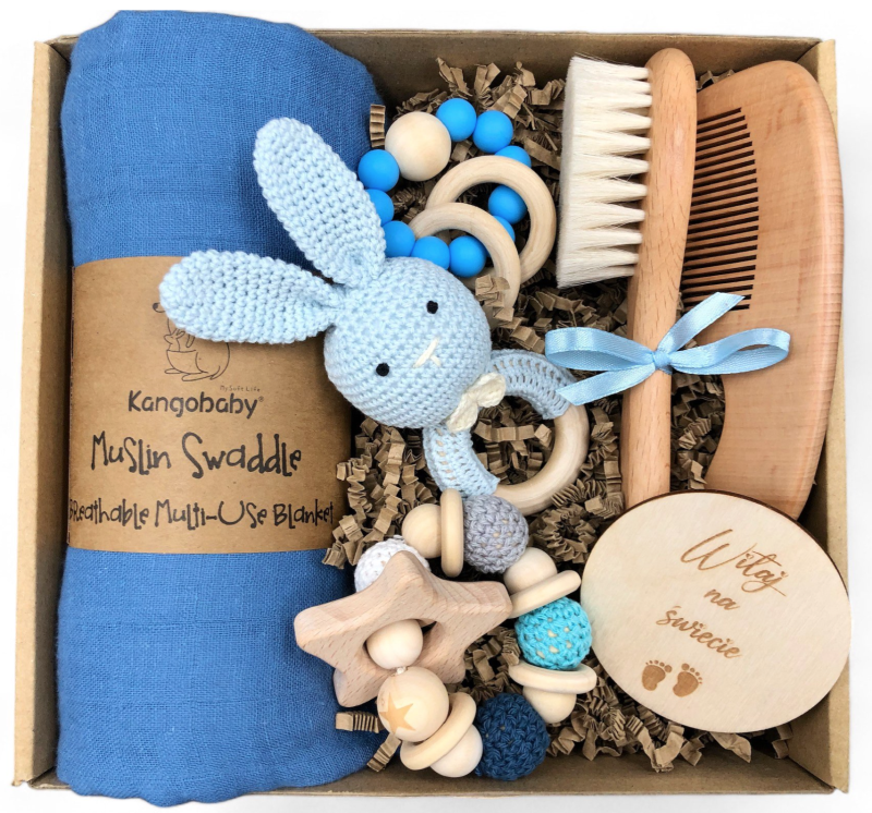 wyprawka dla niemowlaka poony piękny box prezentowy
