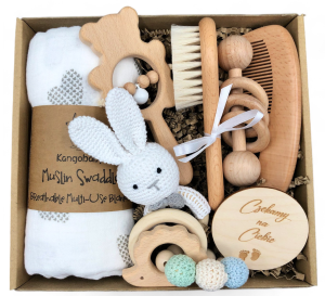 stylowy box prezentowy poony na narodziny dziecka