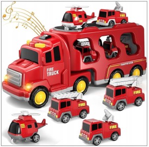 duży wóz strażacki zabawka dla dzieci zestaw pojazdów poony