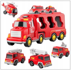 zestaw straż pożarna dla chłopca duży transporter poony