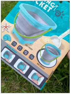 Wiaderko składane i łopatka, Zestaw zabawek do piaskownicy dla dziecka