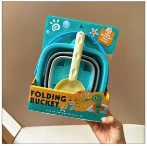 Wiaderko składane i łopatka, Zestaw zabawek do piaskownicy dla dziecka