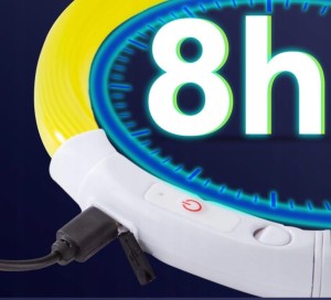 ŚWIECĄCA OBROŻA DLA PSA NA SPACERY SILIKONOWA OBROŻA LED + KABEL USB