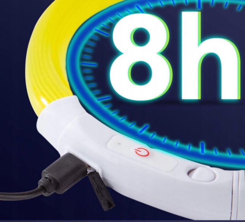 ŚWIECĄCA OBROŻA DLA PSA NA SPACERY SILIKONOWA OBROŻA LED + KABEL USB