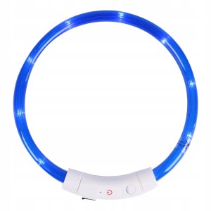 ŚWIECĄCA OBROŻA DLA PSA NA SPACERY SILIKONOWA OBROŻA LED + KABEL USB