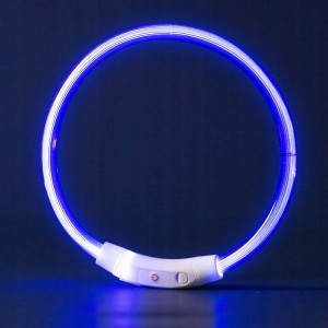 ŚWIECĄCA OBROŻA DLA PSA NA SPACERY SILIKONOWA OBROŻA LED + KABEL USB