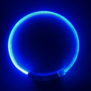 Świecąca obroża dla psa podświetlenie LED wodoodporna + kabel USB