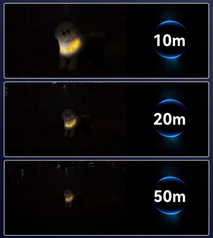 Świecąca obroża dla dużego psa rozmiar L w żółtym kolorze silikonowa