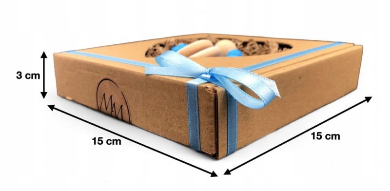 Zabawka dla chłopca Gryzak z grzechotką do zabawy dla małej rączki +eko box