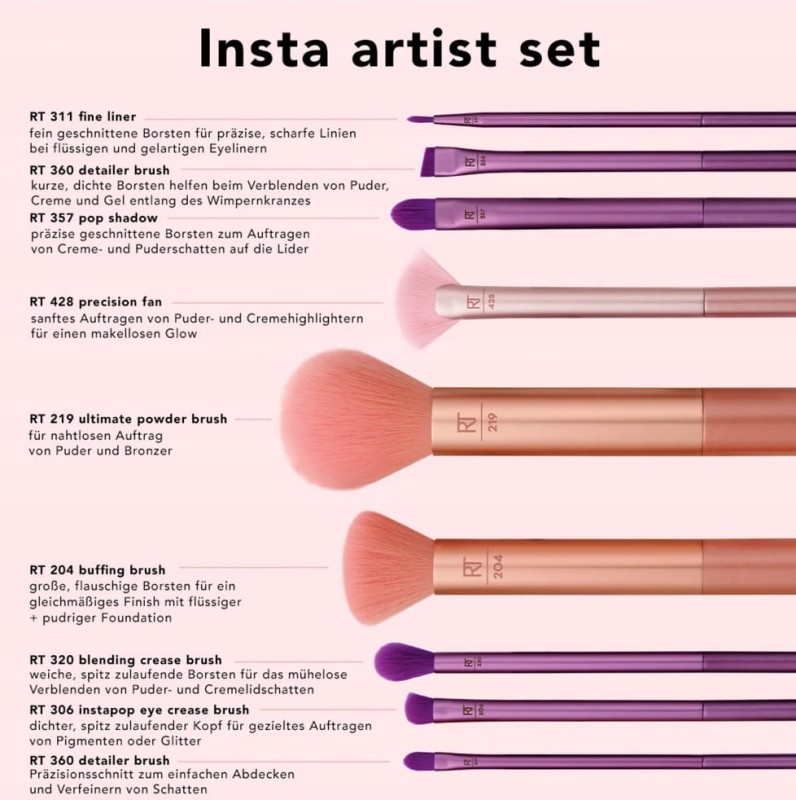 Real Techniques Zestaw Pędzli do makijażu twarzy i oka Insta Artist Brush