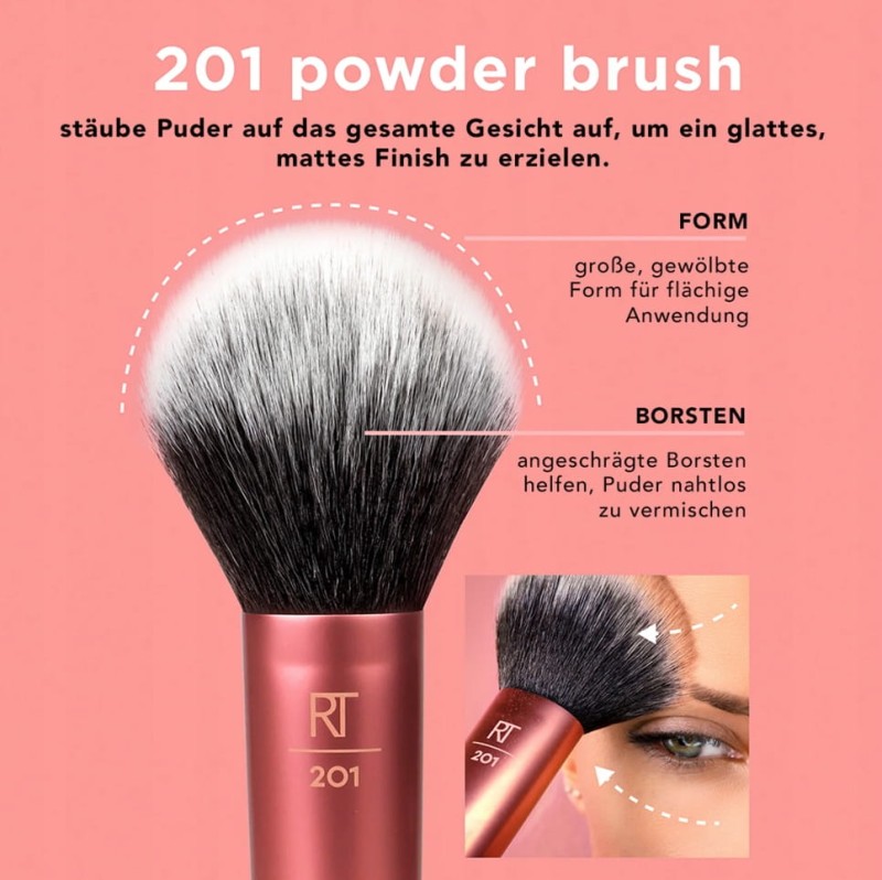 Pędzel do pudru Real Techniques Pędzel do bronzera i sypkiego podkładu 201