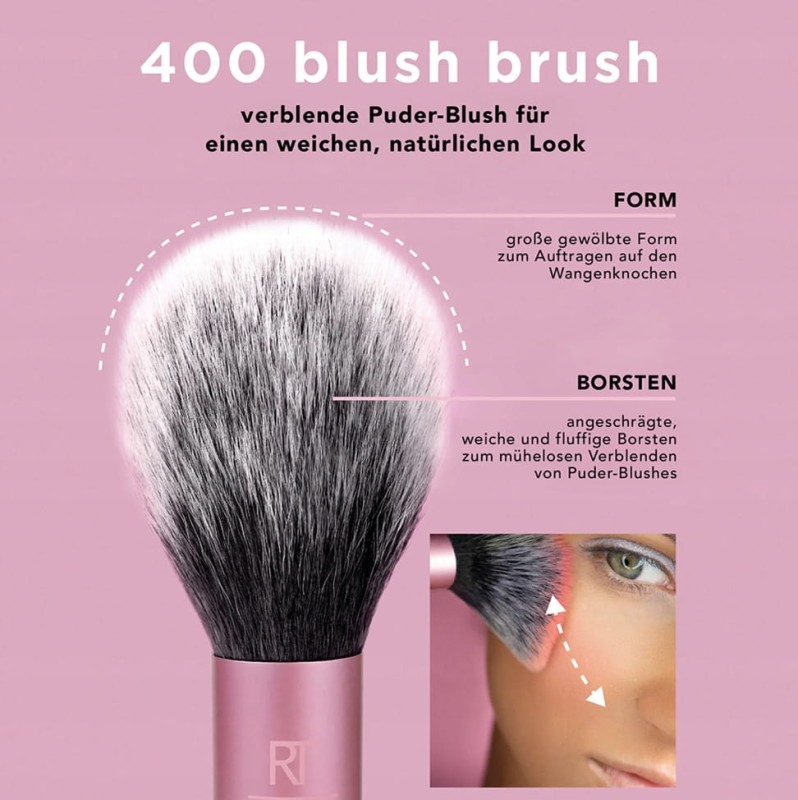 Pędzel do różu i bronzera Pędzel Real Techniques do różu nr. 400 wegański