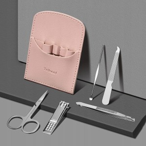 ZESTAW DO PAZNOKCI MANICURE OBCINACZKA PĘSETA NOŻYCZKI PILNICZEK W ETUI