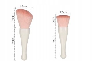 ZESTAW PĘDZLI DO MAKIJAŻU W KOSMETYCZCE Z LUSTERKIEM MUSZELKA 5 SZT. PĘDZLI