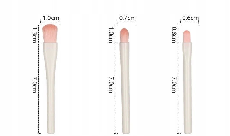 ZESTAW PĘDZLI DO MAKIJAŻU W KOSMETYCZCE Z LUSTERKIEM MUSZELKA 5 SZT. PĘDZLI