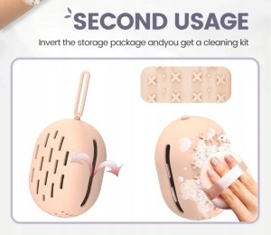 ETUI NA GĄBKĘ DO MAKIJAŻU DUŻY POKROWIEC DO BEAUTY BLENDERA Z MYJKĄ 2W1