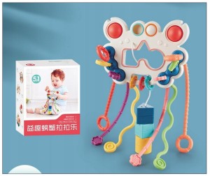 ZABAWKA SENSORYCZNA GRYZAK GRZECHOTKA DLA NIEMOWLĄT MONTESSORI SILIKON 5W1