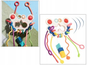 ZABAWKA SENSORYCZNA GRYZAK GRZECHOTKA DLA NIEMOWLĄT MONTESSORI SILIKON 5W1