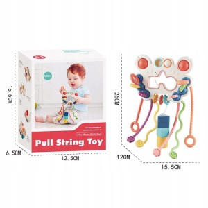 ZABAWKA SENSORYCZNA GRYZAK GRZECHOTKA DLA NIEMOWLĄT MONTESSORI SILIKON 5W1