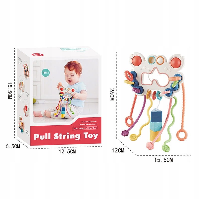 ZABAWKA SENSORYCZNA GRYZAK GRZECHOTKA DLA NIEMOWLĄT MONTESSORI SILIKON 5W1